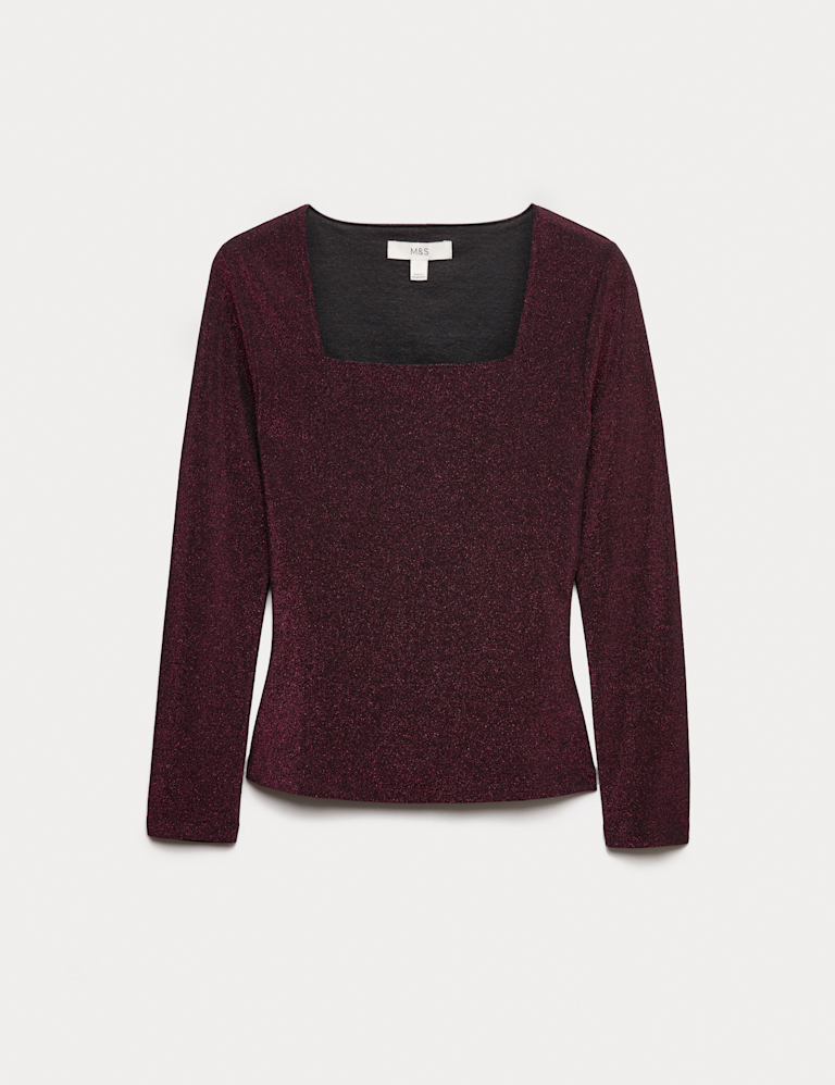 Sparkly Square Neck Top