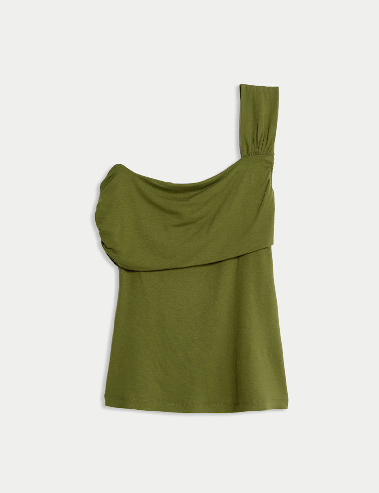 Jersey Asymmetric Neck Top