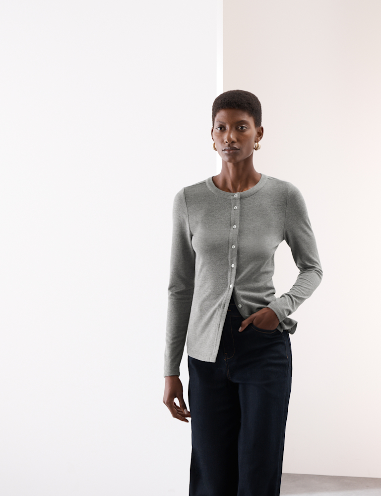 Jersey Button Through Top