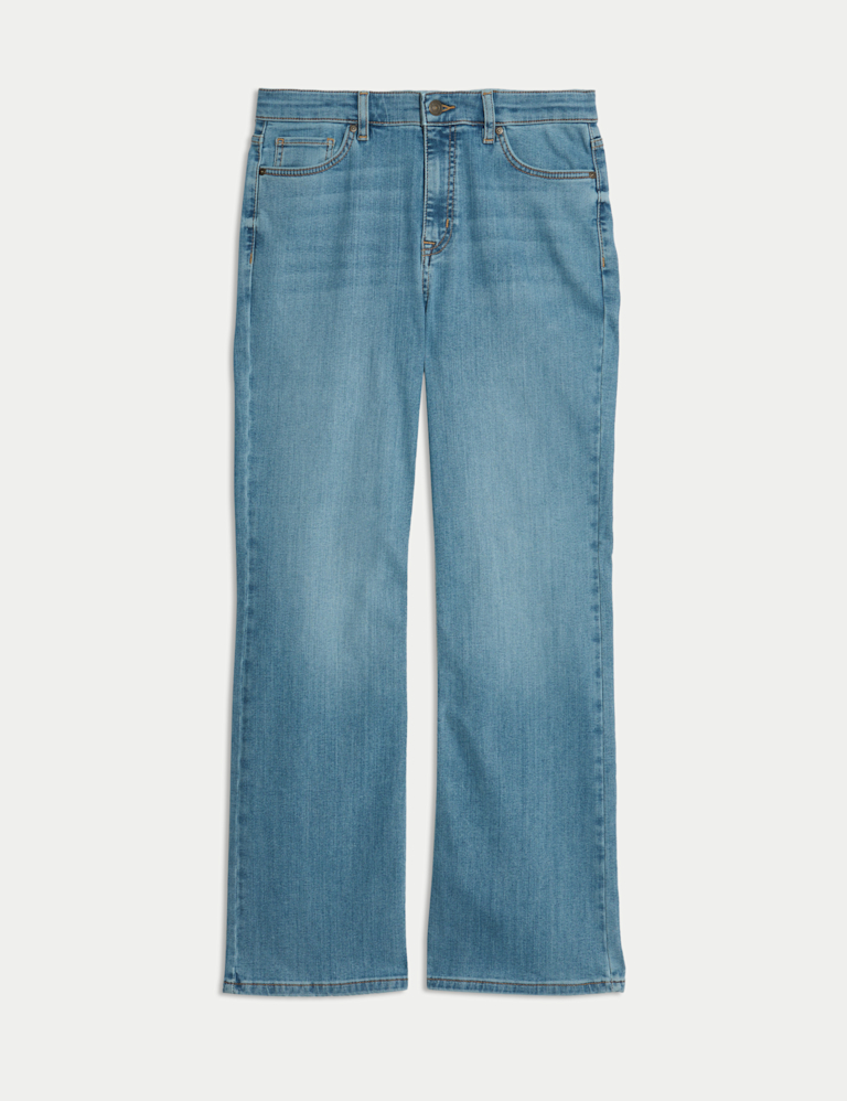 Lyocell Blend High Waisted Flared Jeans