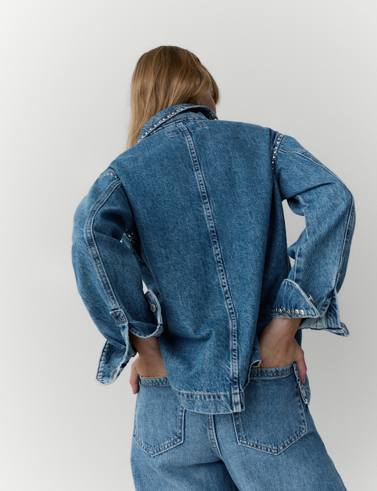 Denim Studded Shacket