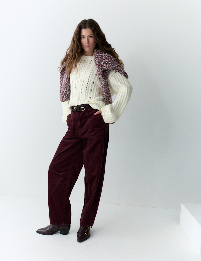 Crew Neck Eyelet Jumper