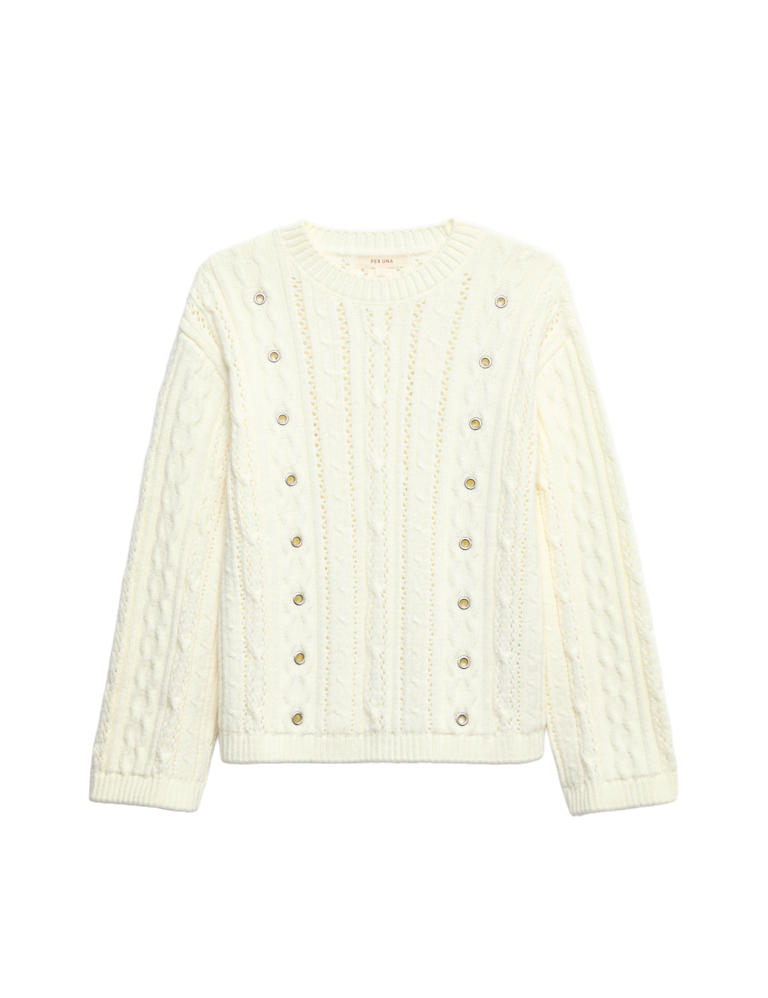 Crew Neck Eyelet Jumper