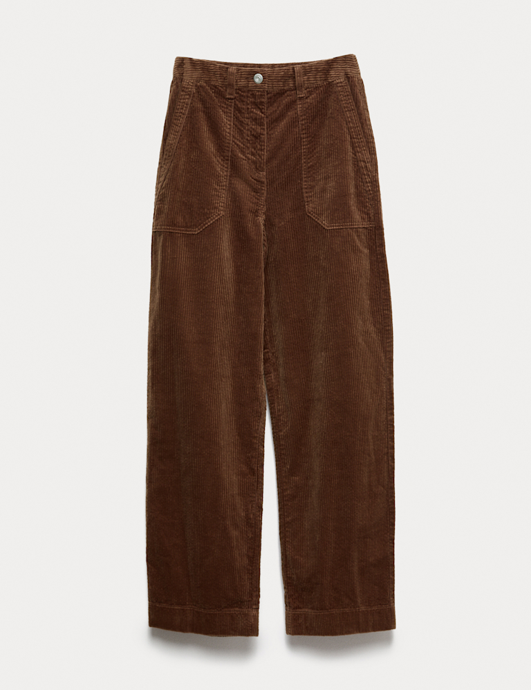 Pure Cotton Cord Wide Leg Trousers