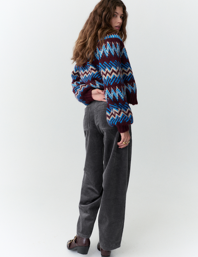 Pure Cotton Cord Barrel Leg Trousers