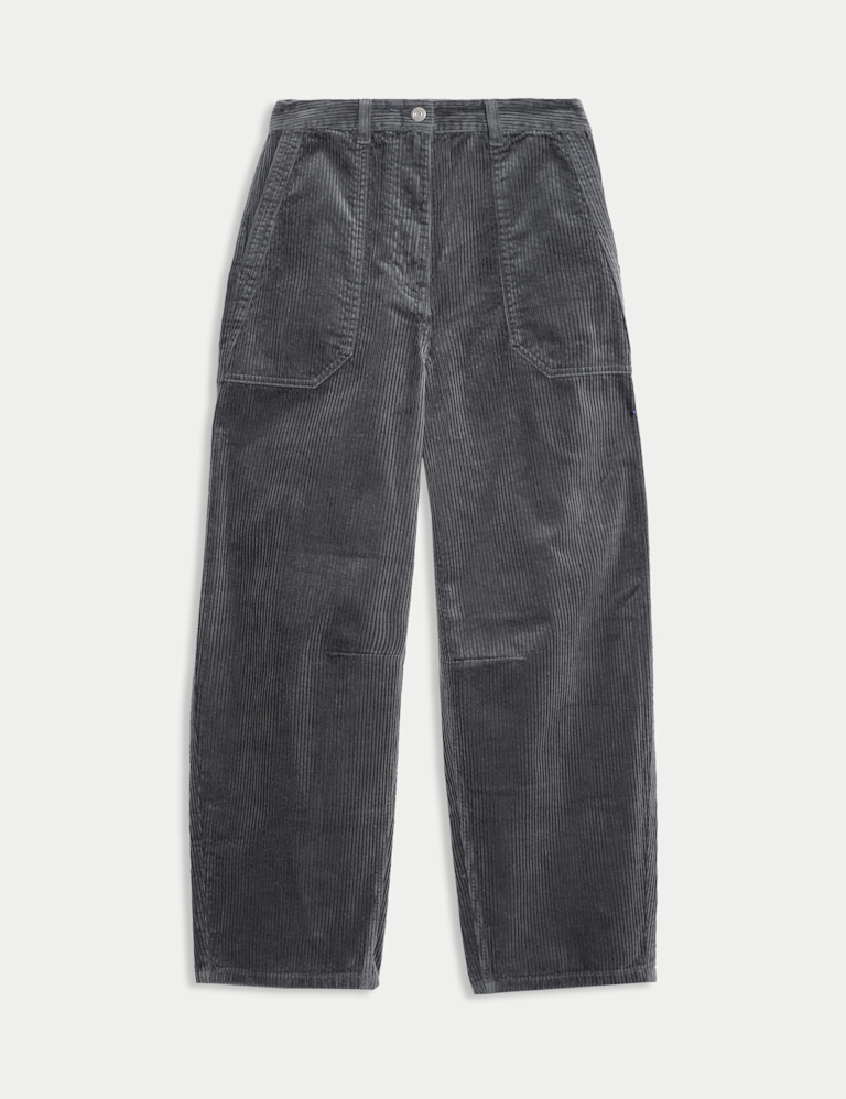 Pure Cotton Cord Barrel Leg Trousers