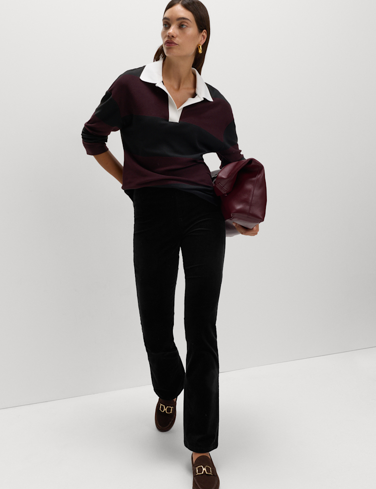 Cord High Waisted Flared Jeggings