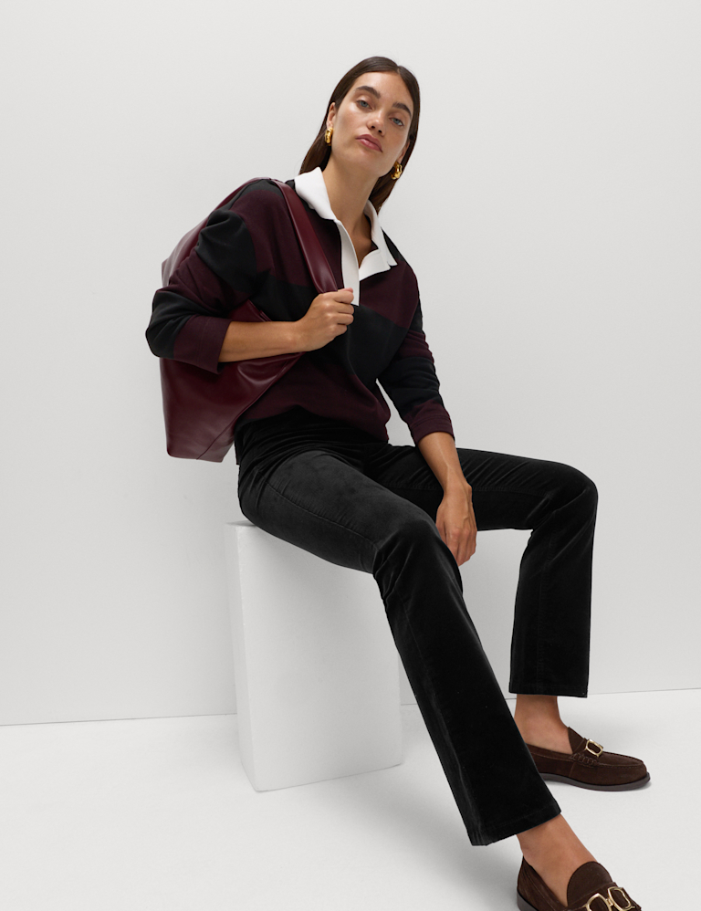 Cord High Waisted Flared Jeggings