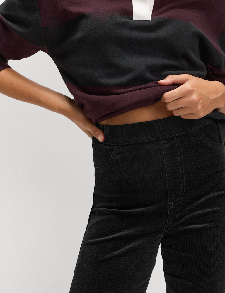 Cord High Waisted Flared Jeggings