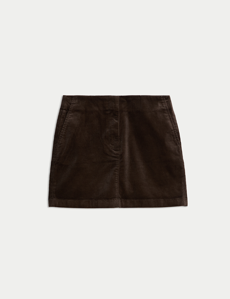 Cord Mini A-Line Skirt