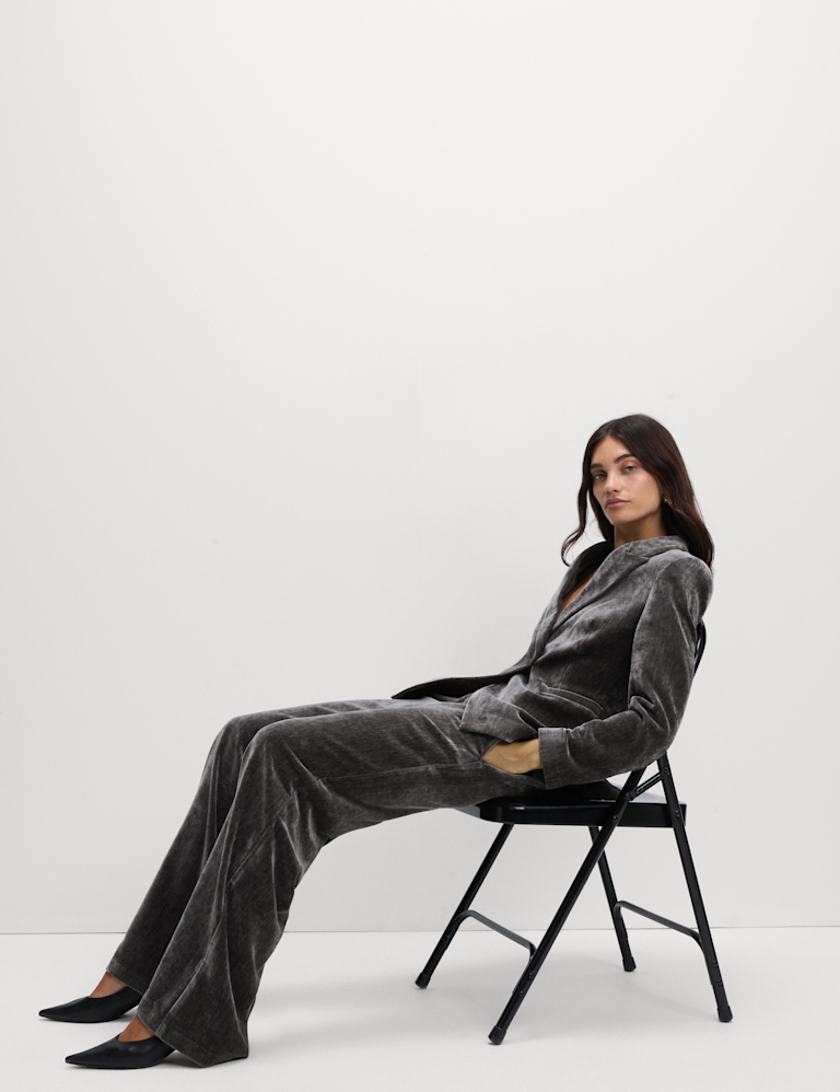 Mottled Velvet Straight Leg Trousers