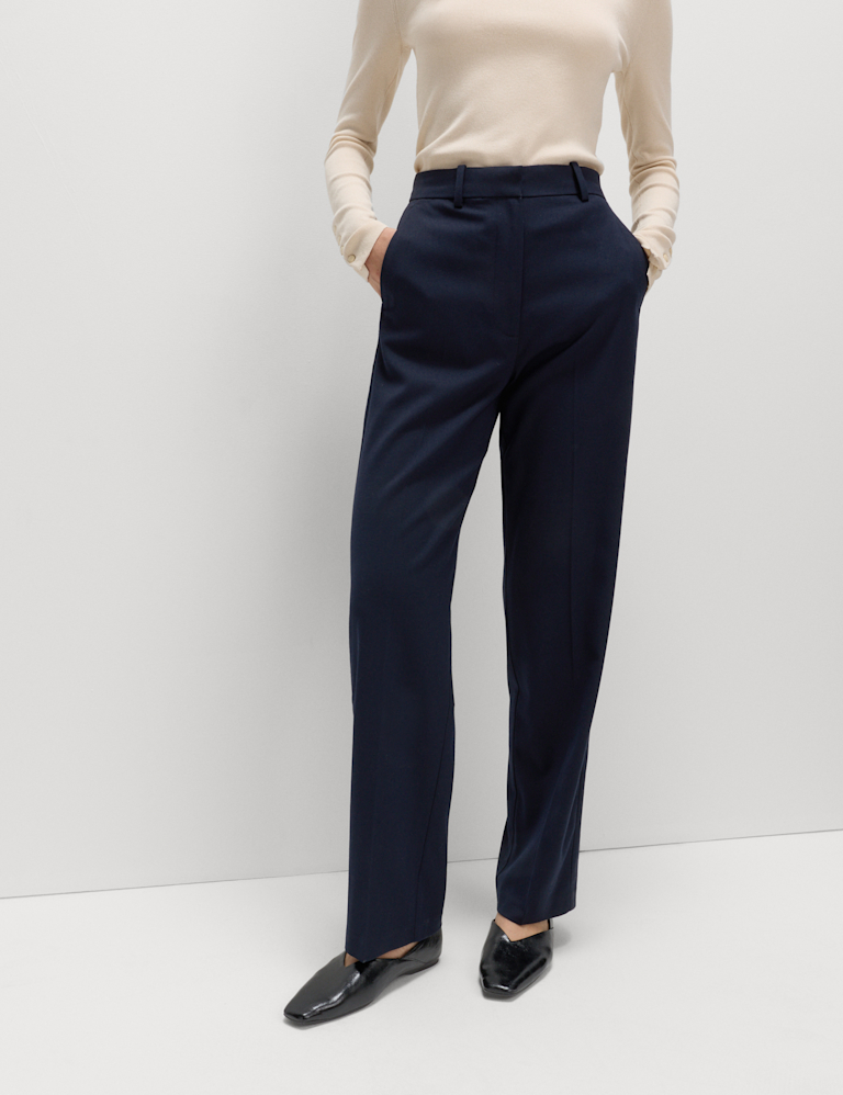 Straight Leg Trousers with Stretch