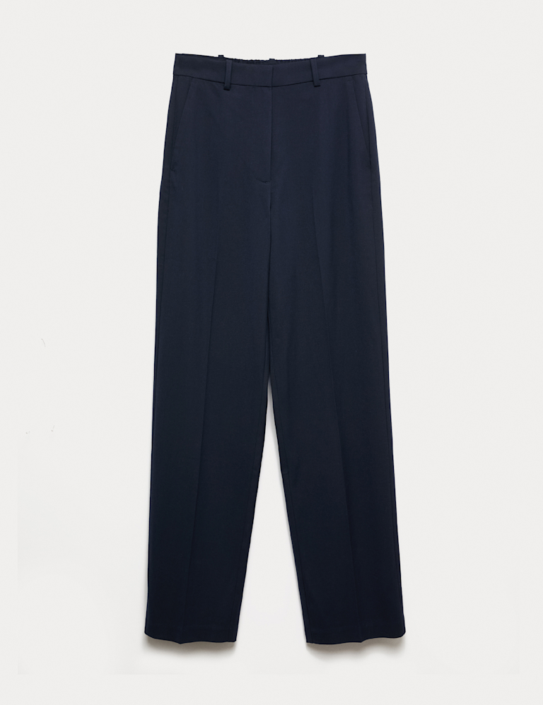 Straight Leg Trousers with Stretch