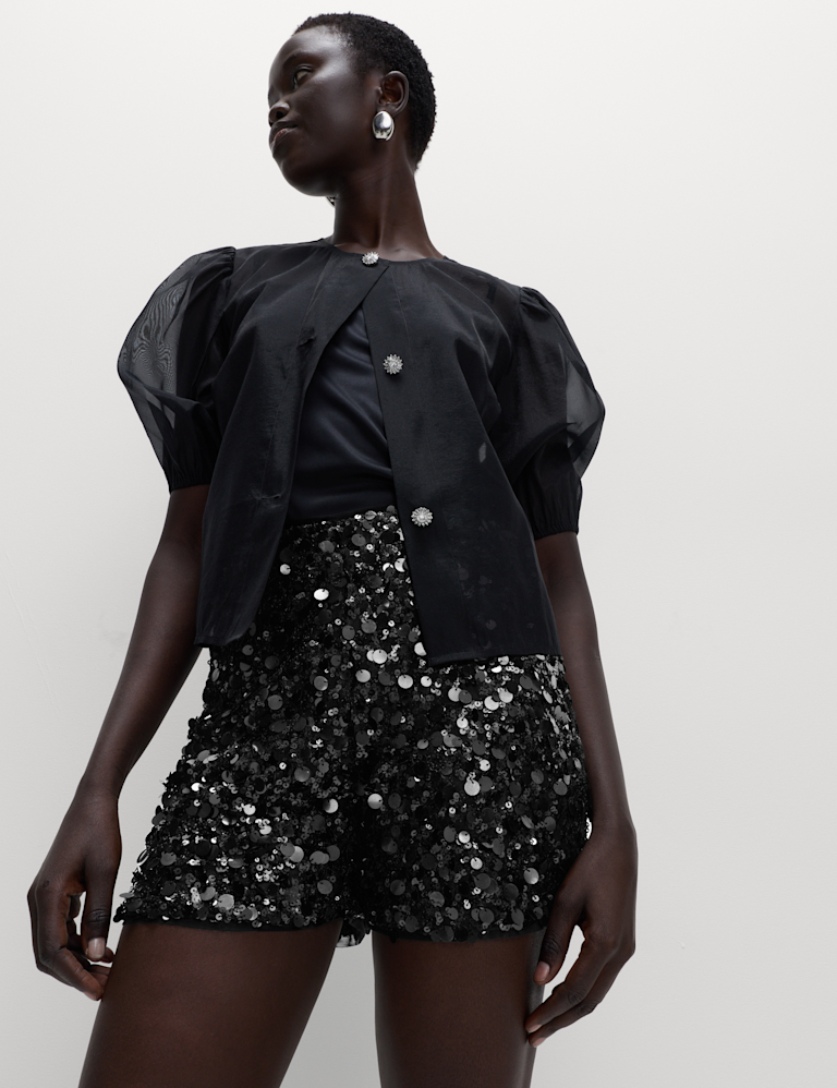Sequin High Waisted Shorts