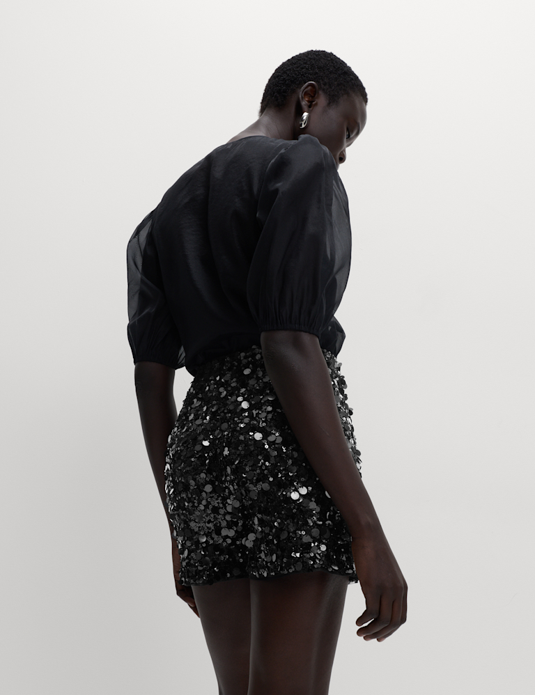 Sequin High Waisted Shorts