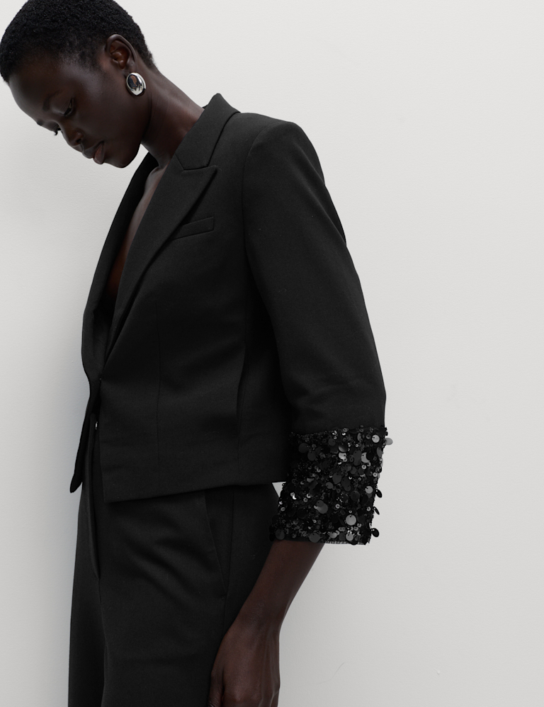 Sequin Cropped Blazer