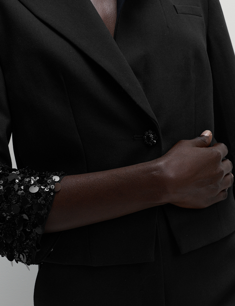 Sequin Cropped Blazer