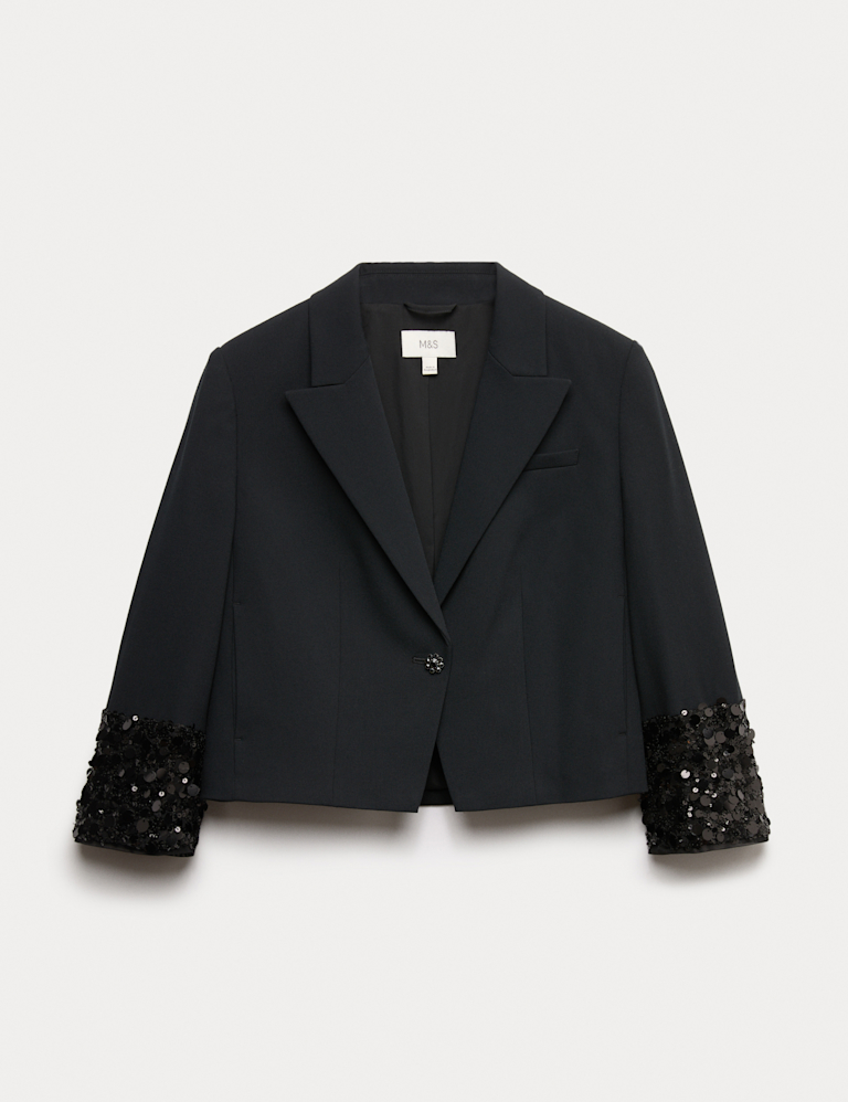 Sequin Cropped Blazer