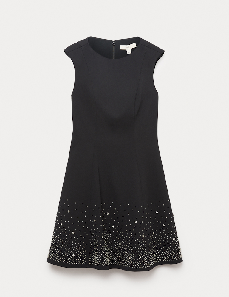 Embellished Mini Skater Dress