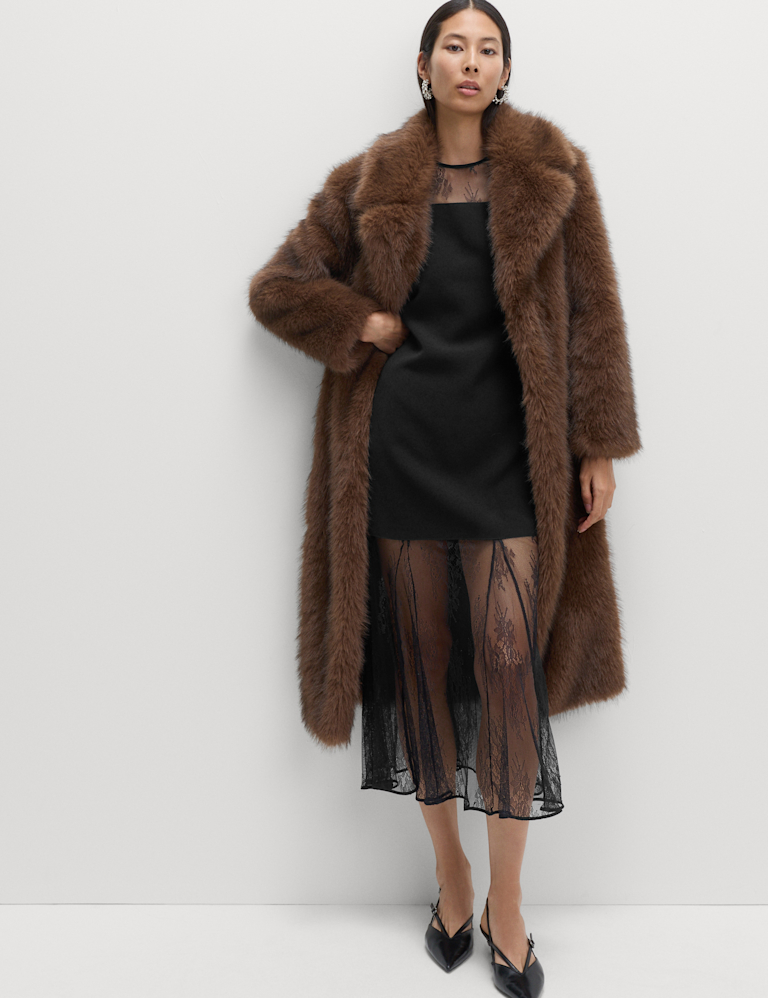 Sheer Lace Midaxi Dress