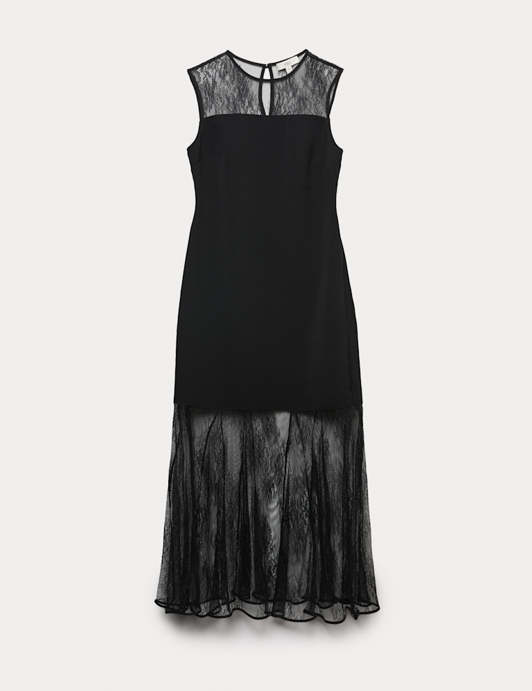 Sheer Lace Midaxi Dress