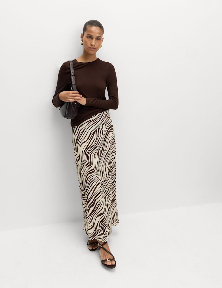 Printed Midaxi Slip Skirt