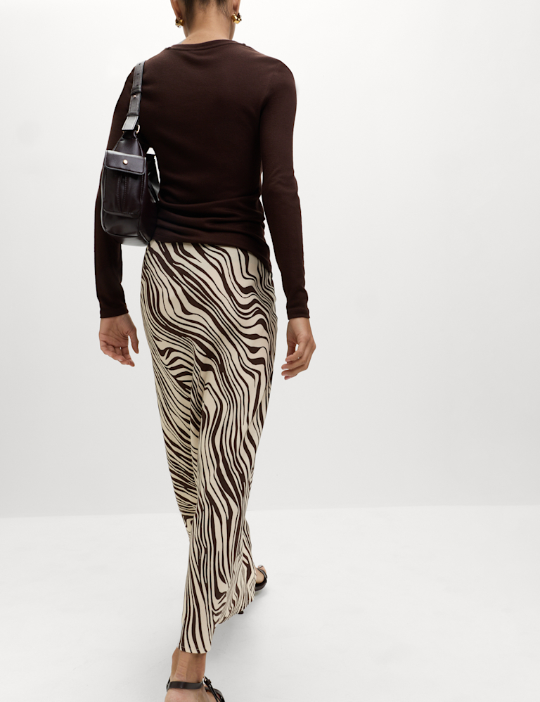 Printed Midaxi Slip Skirt