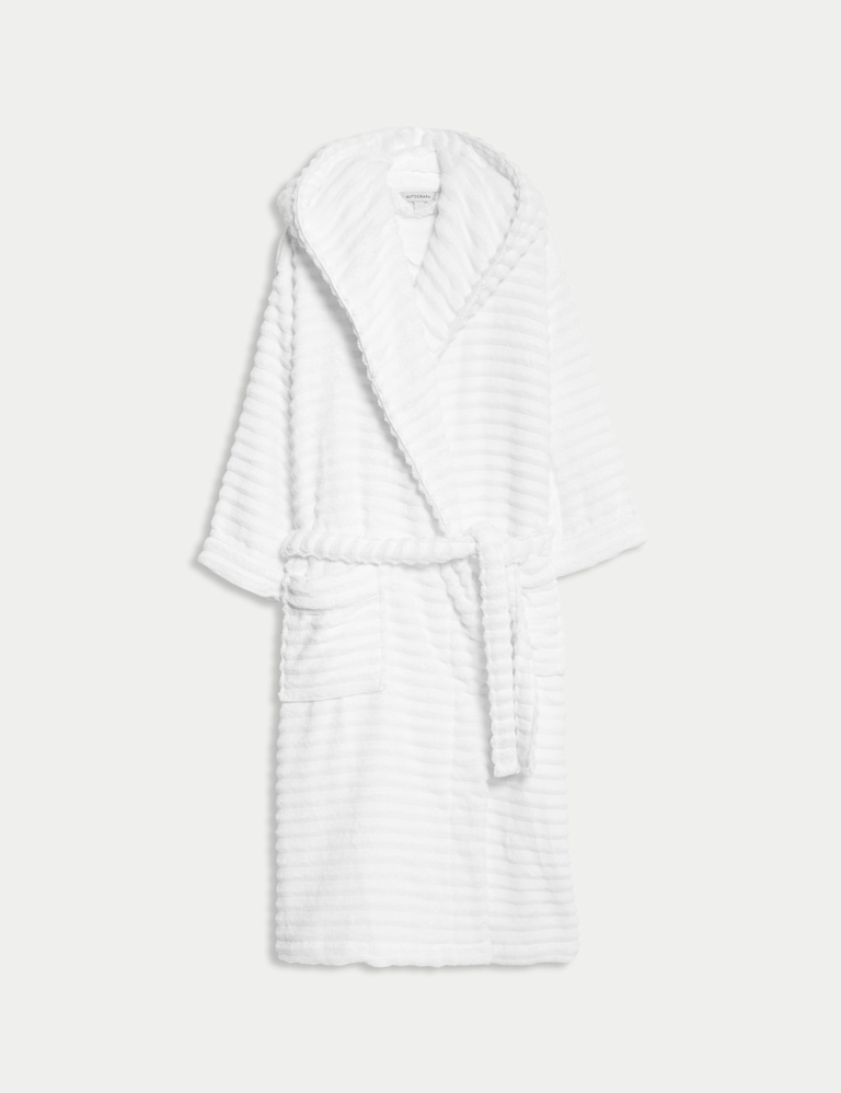 Pure Cotton Towelling Ribbed Dressing Gown