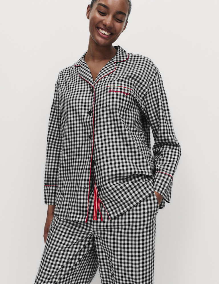 Pure Cotton Family Christmas Gingham Pyjama Set