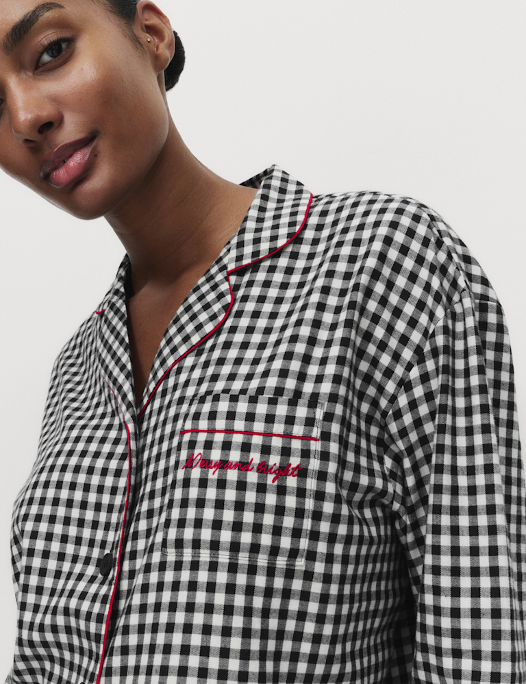 Pure Cotton Family Christmas Gingham Pyjama Set