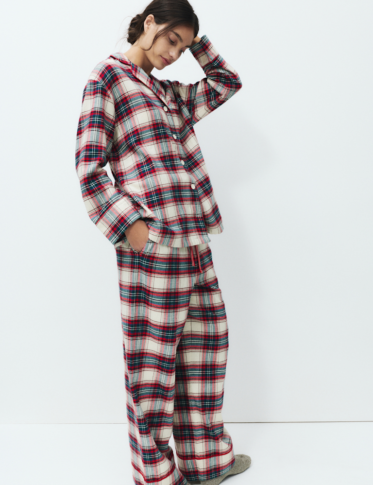 Pure Cotton Family Christmas Checked Pyjama Set