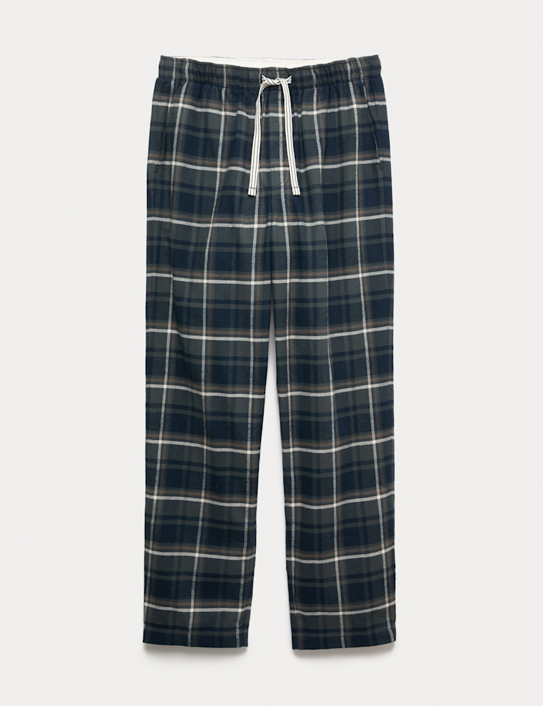 Pure Cotton Checked Loungewear Bottoms