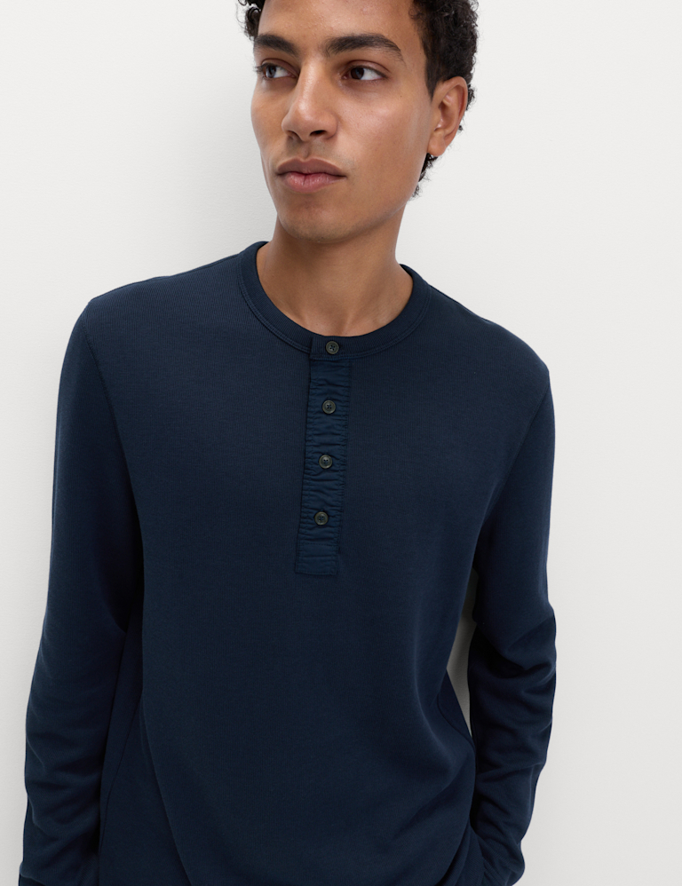 Cotton Rich Henley Loungewear Top