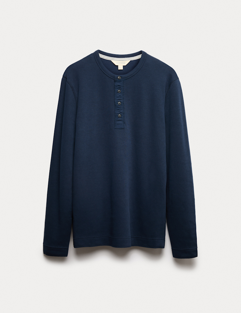 Cotton Rich Henley Loungewear Top