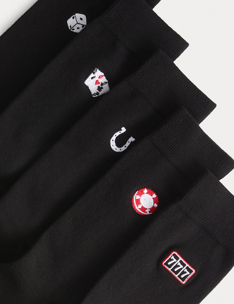 5pk Cool & Fresh™ Casino Cotton Rich Socks