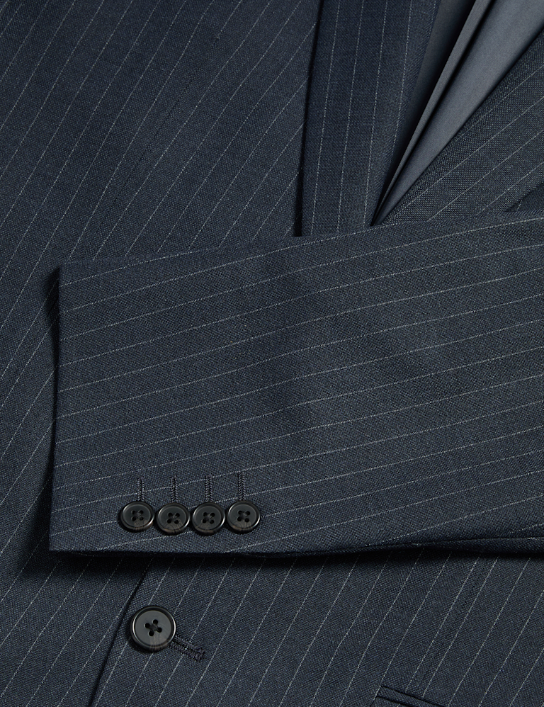 Regular Fit Pinstripe Stretch Suit Jacket