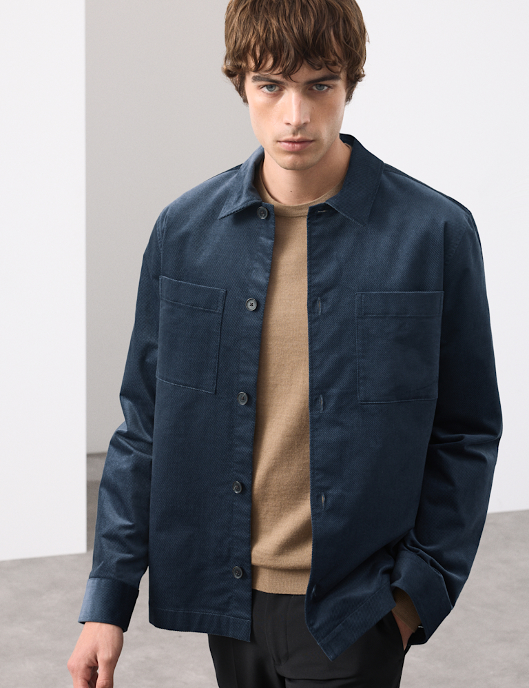 Regular Fit Cotton Rich Corduroy Shirt