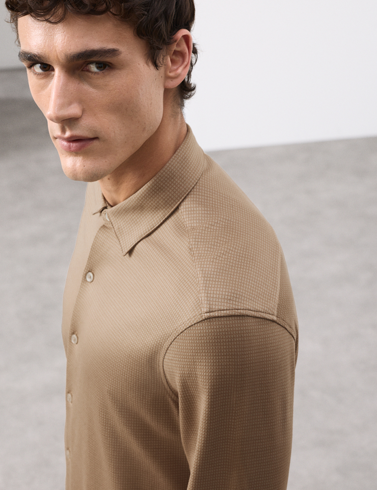 Regular Fit Easy Iron Pure Cotton Jersey Shirt