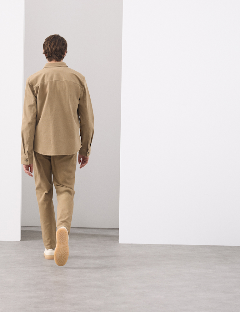 Regular Fit Cotton Rich Textured Shacket