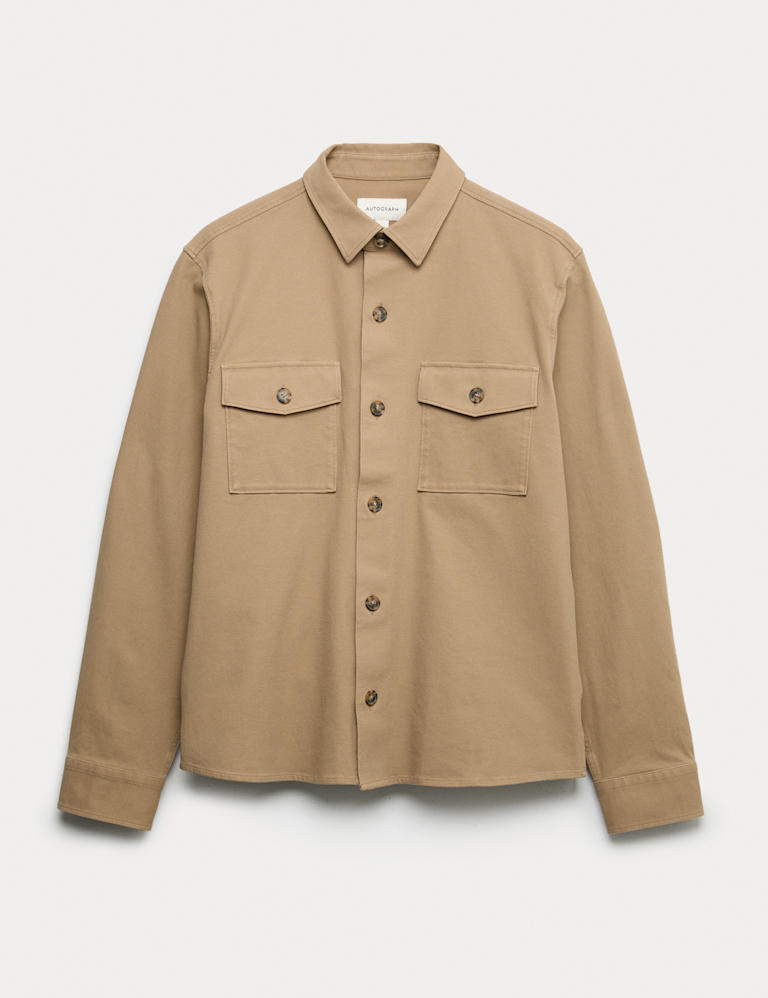 Regular Fit Cotton Rich Textured Shacket