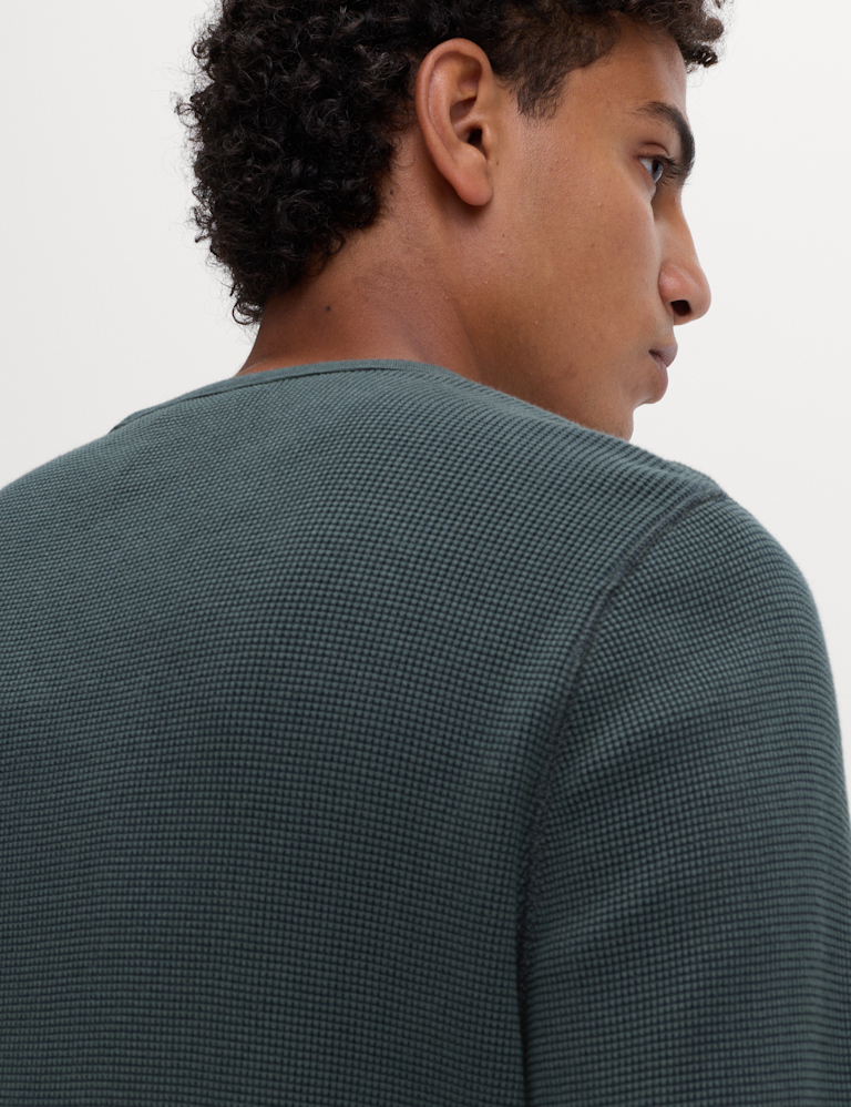 Pure Cotton 2-Tone Waffle Sweatshirt