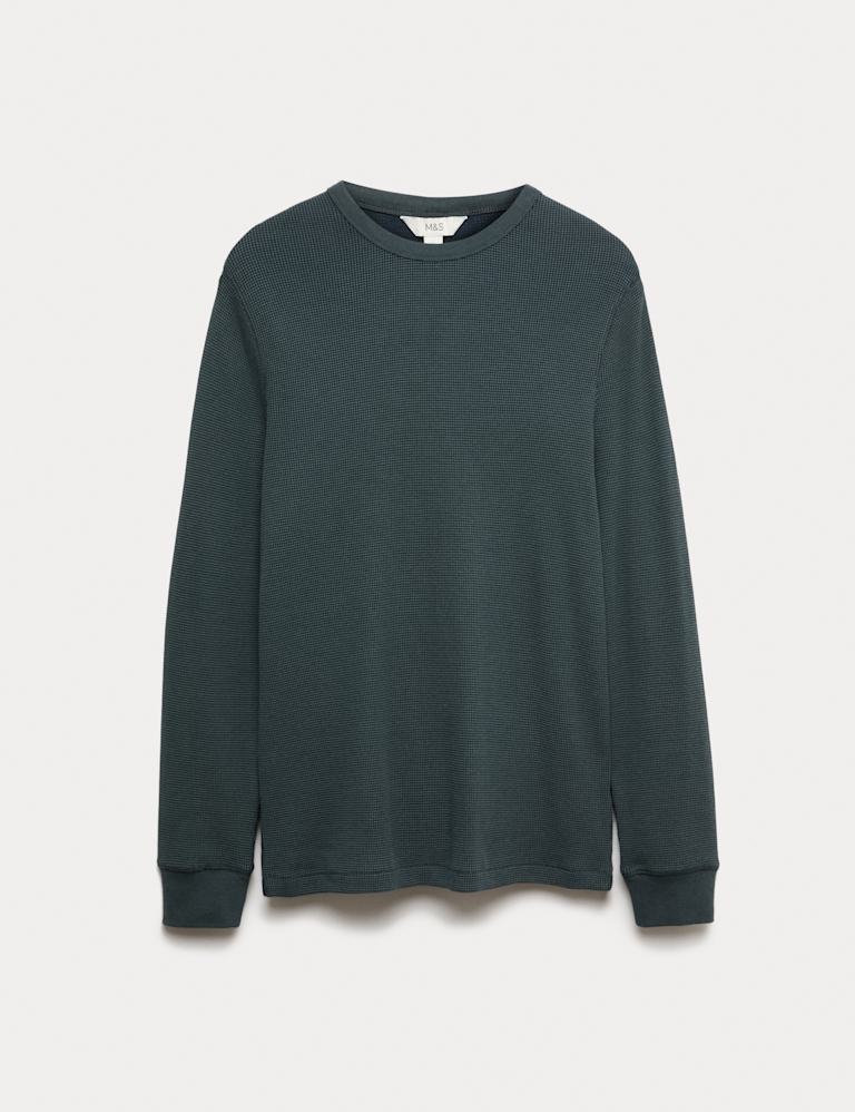 Pure Cotton 2-Tone Waffle Sweatshirt