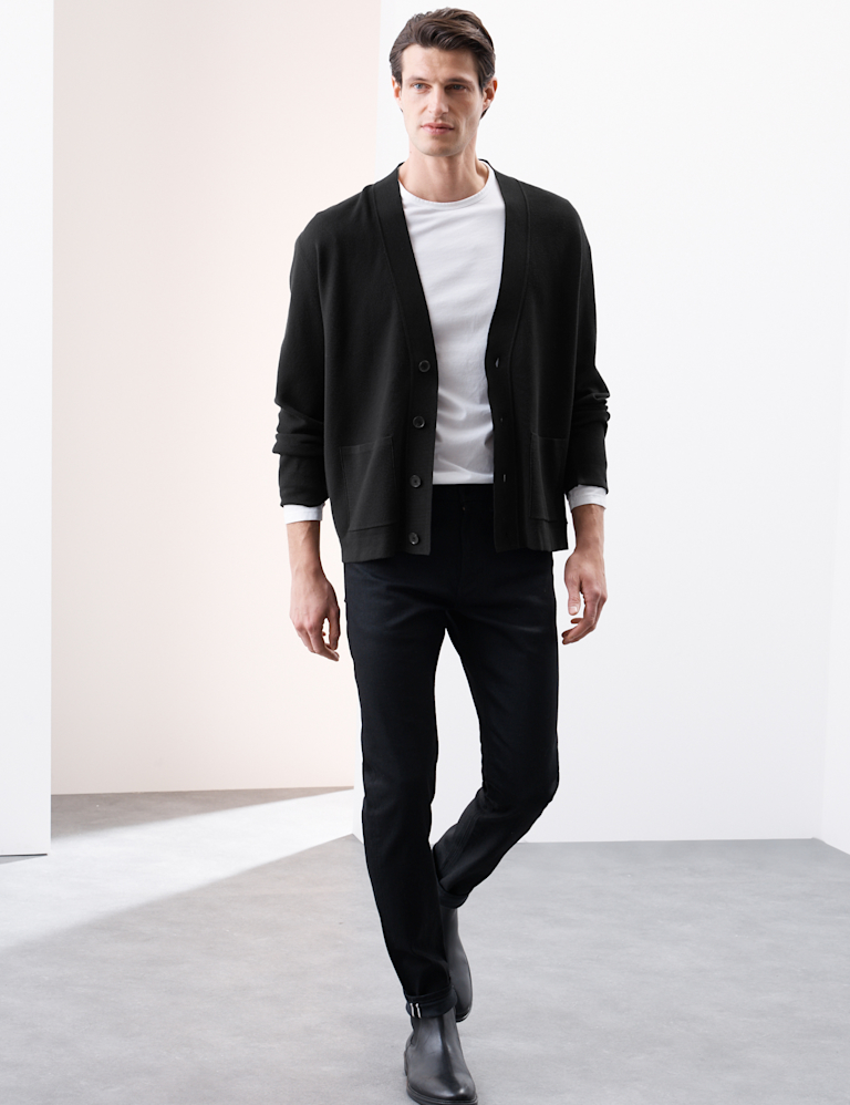 Relaxed Fit V-Neck Cardigan