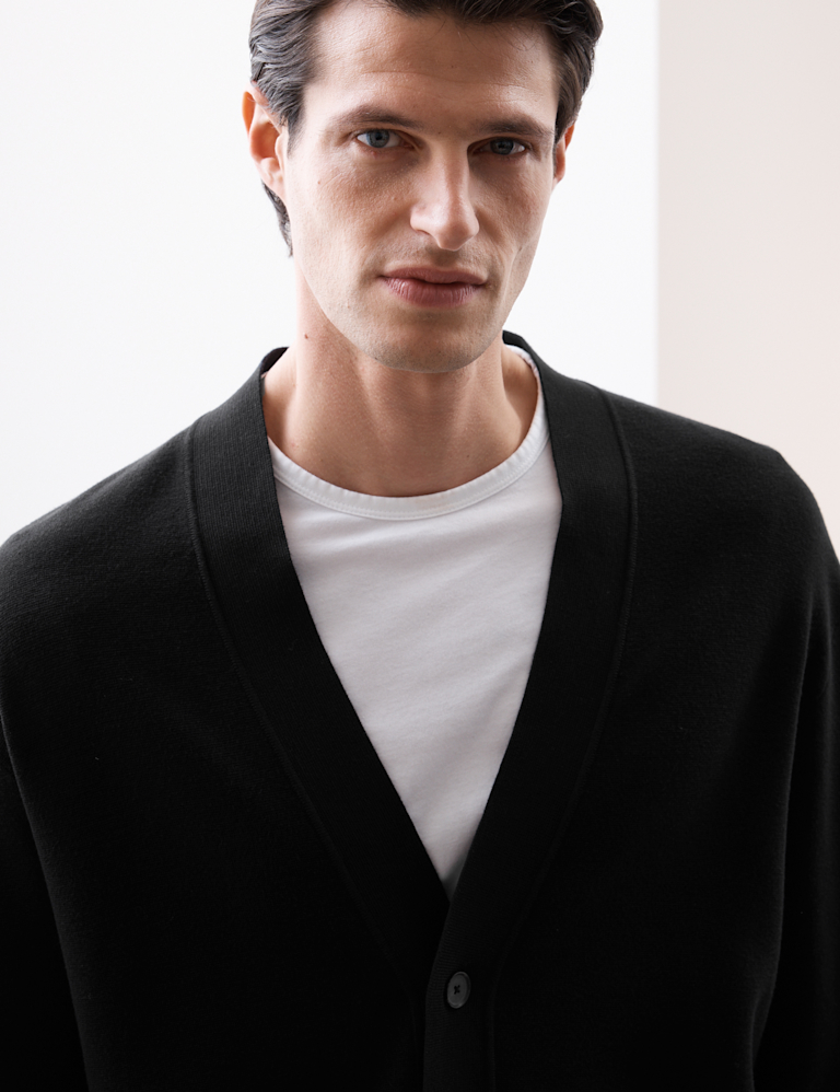 Relaxed Fit V-Neck Cardigan