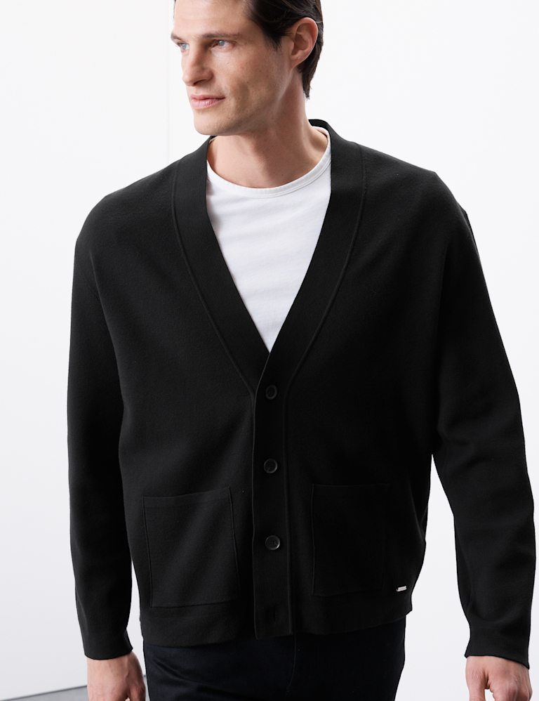 Relaxed Fit V-Neck Cardigan