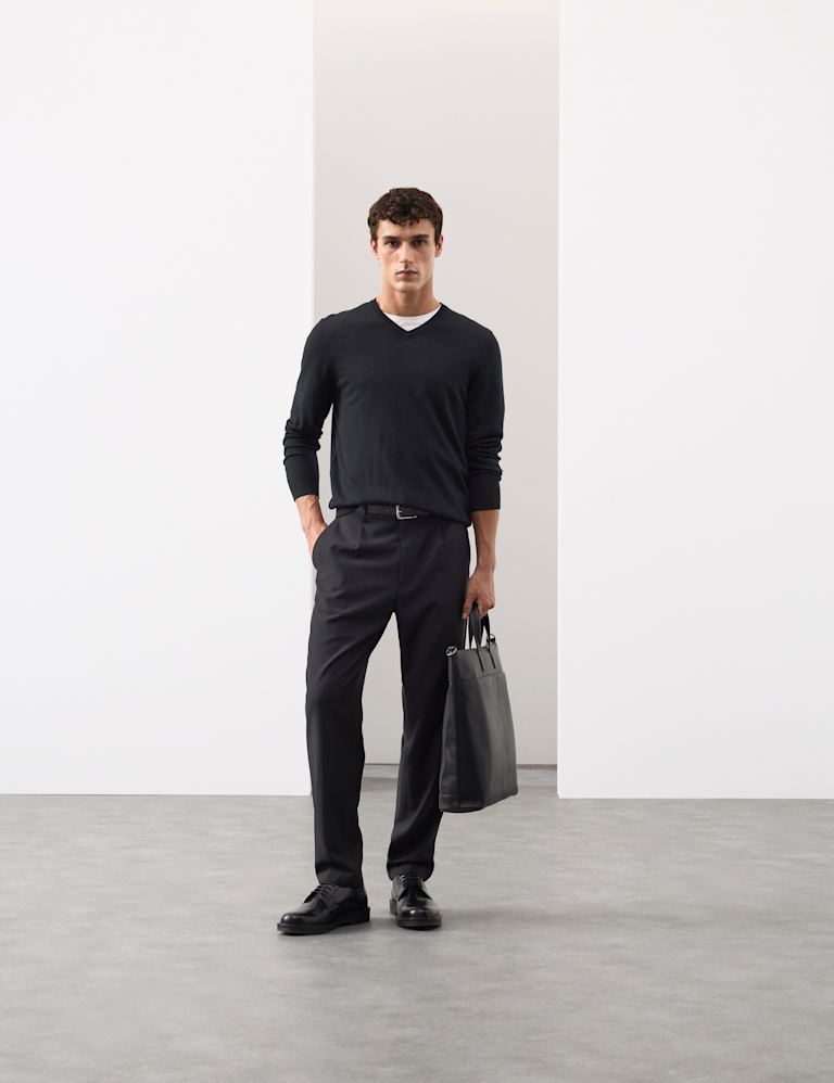 Pure Extra Fine Merino Wool V-Neck Jumper