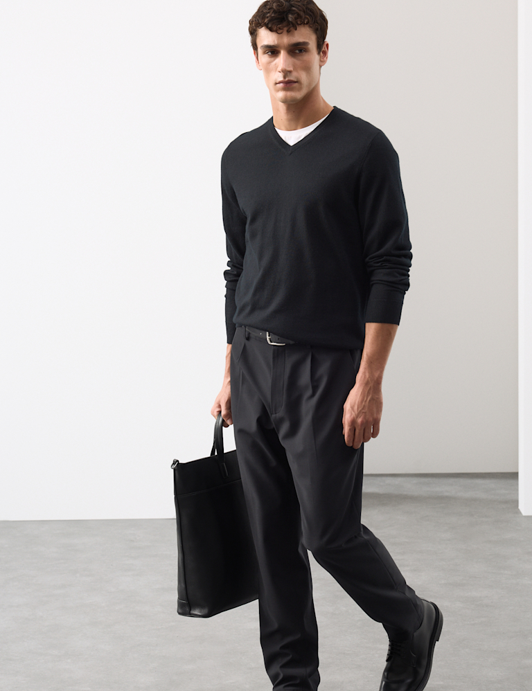 Pure Extra Fine Merino Wool V-Neck Jumper