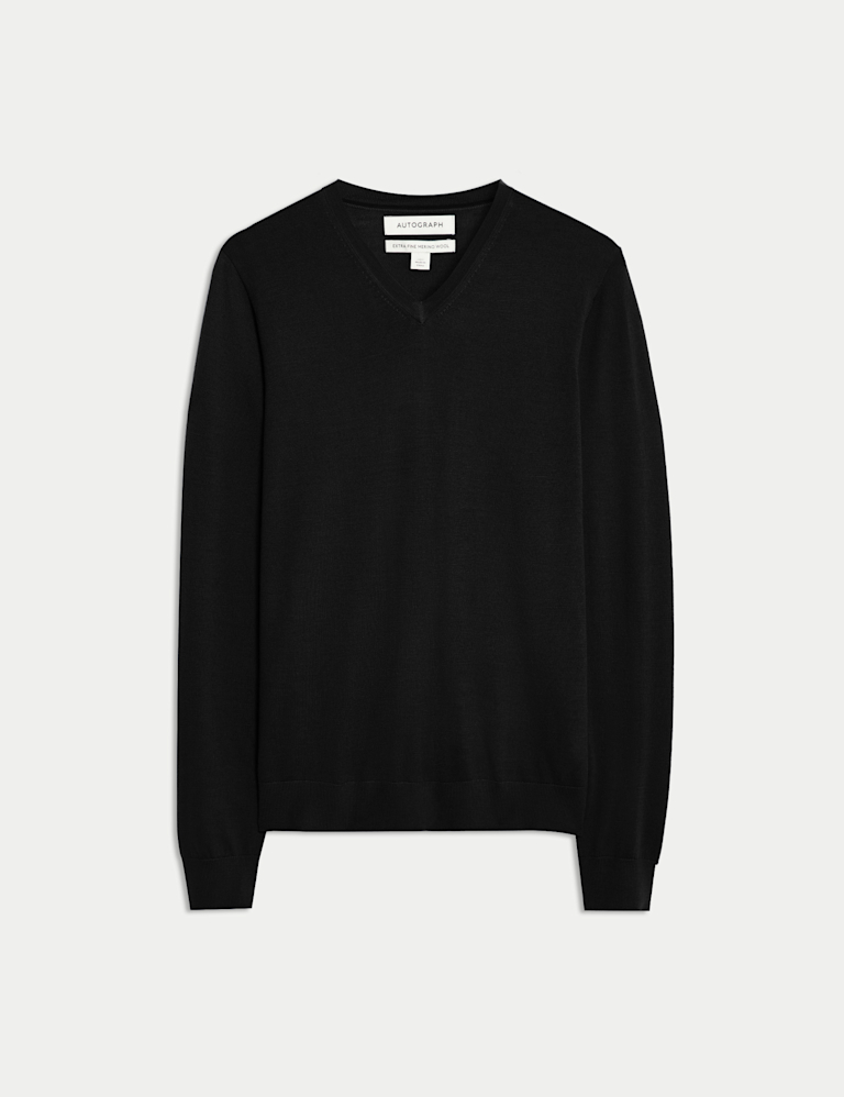 Pure Extra Fine Merino Wool V-Neck Jumper