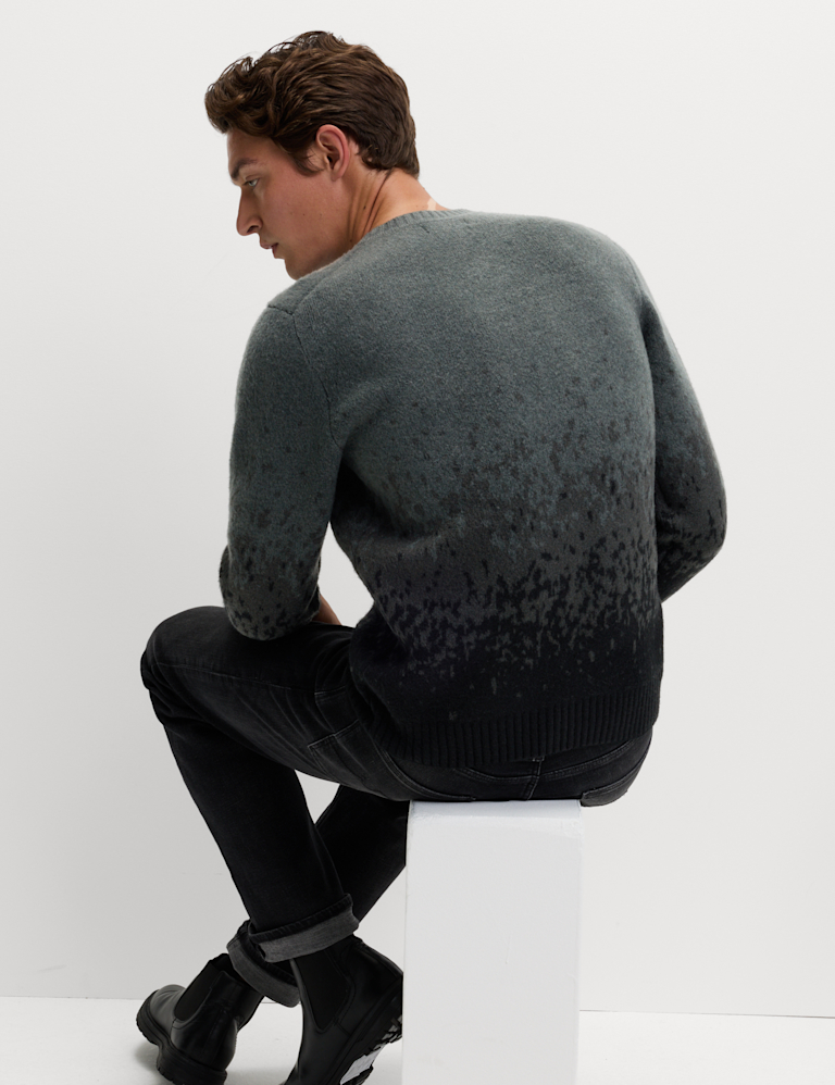 Supersoft Ombre Polo Jumper with Wool