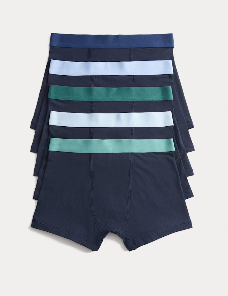 5pk Cotton Rich Trunks (5-16 Yrs)